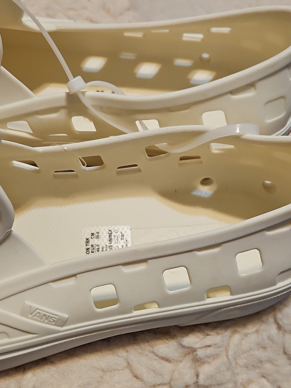 Vans Men's White Perforated Slip-On Platform Clog - Picture 3 of 11